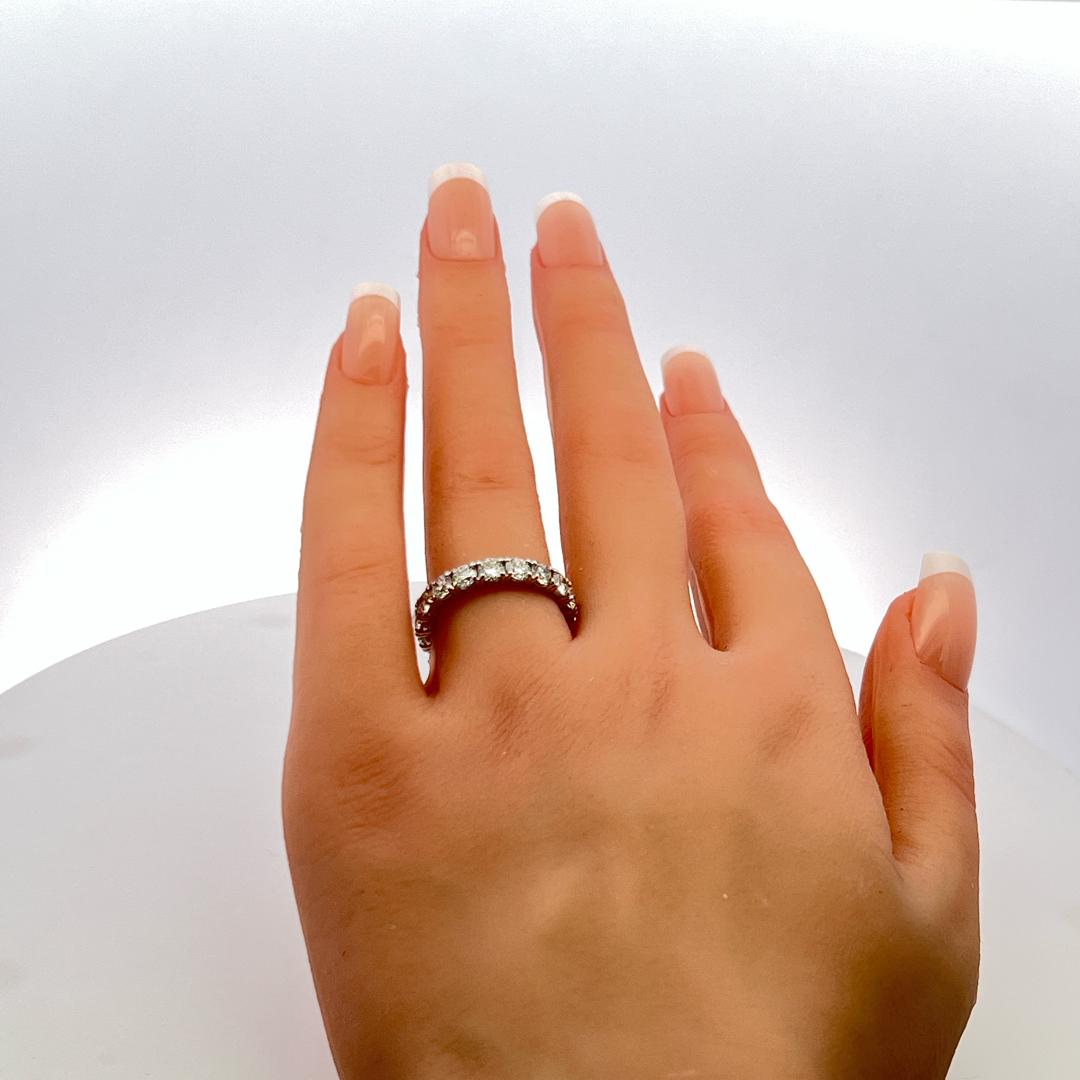 3.40 Carat Round Brilliant G VS Diamond Platinum Eternity Band Ring