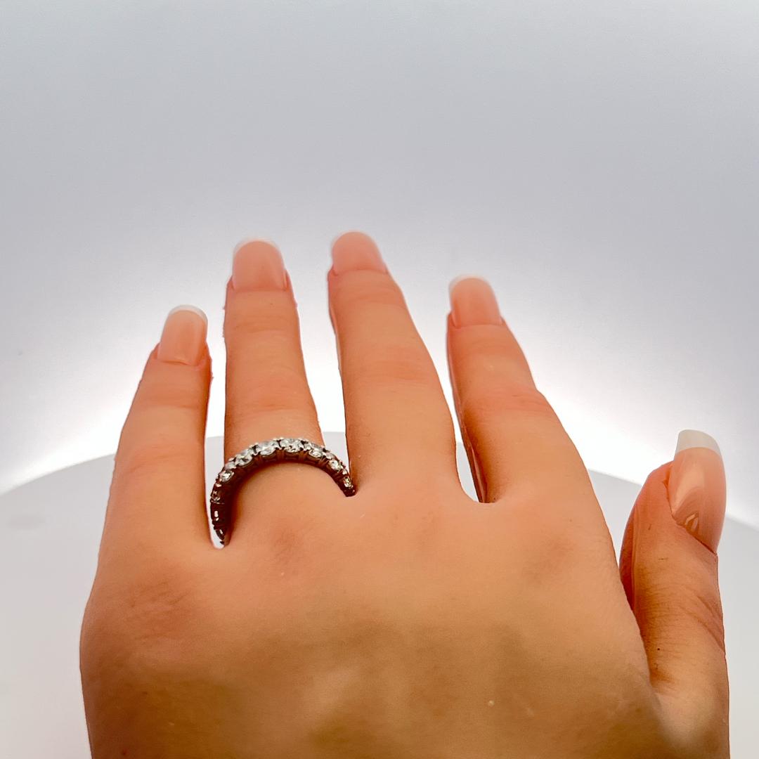 3.40 Carat Round Brilliant G VS Diamond Platinum Eternity Band Ring