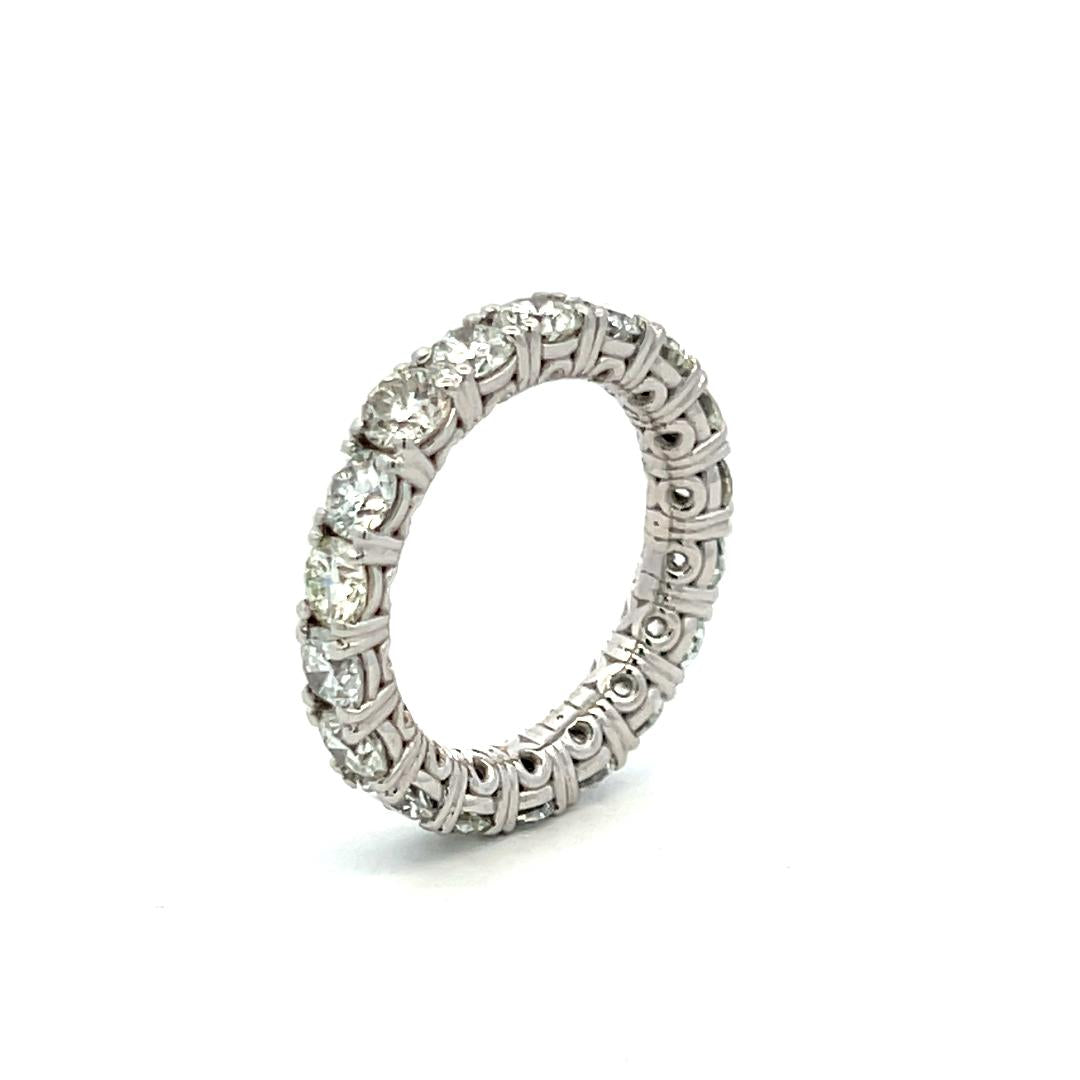 3.40 Carat Round Brilliant G VS Diamond Platinum Eternity Band Ring