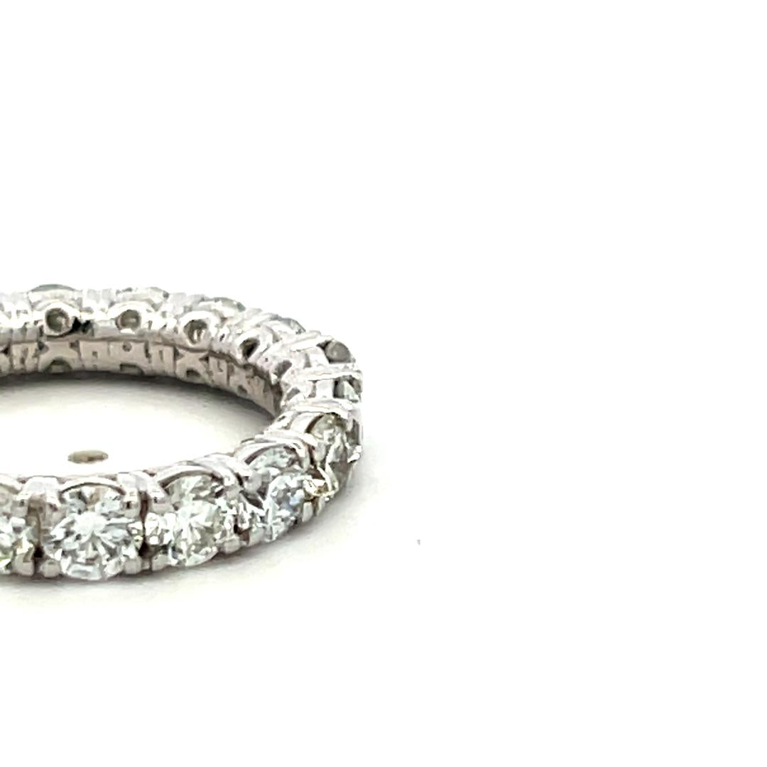 3.40 Carat Round Brilliant G VS Diamond Platinum Eternity Band Ring