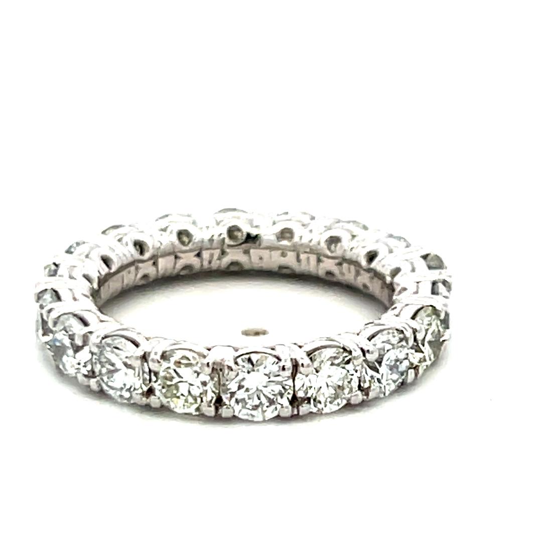 3.40 Carat Round Brilliant G VS Diamond Platinum Eternity Band Ring