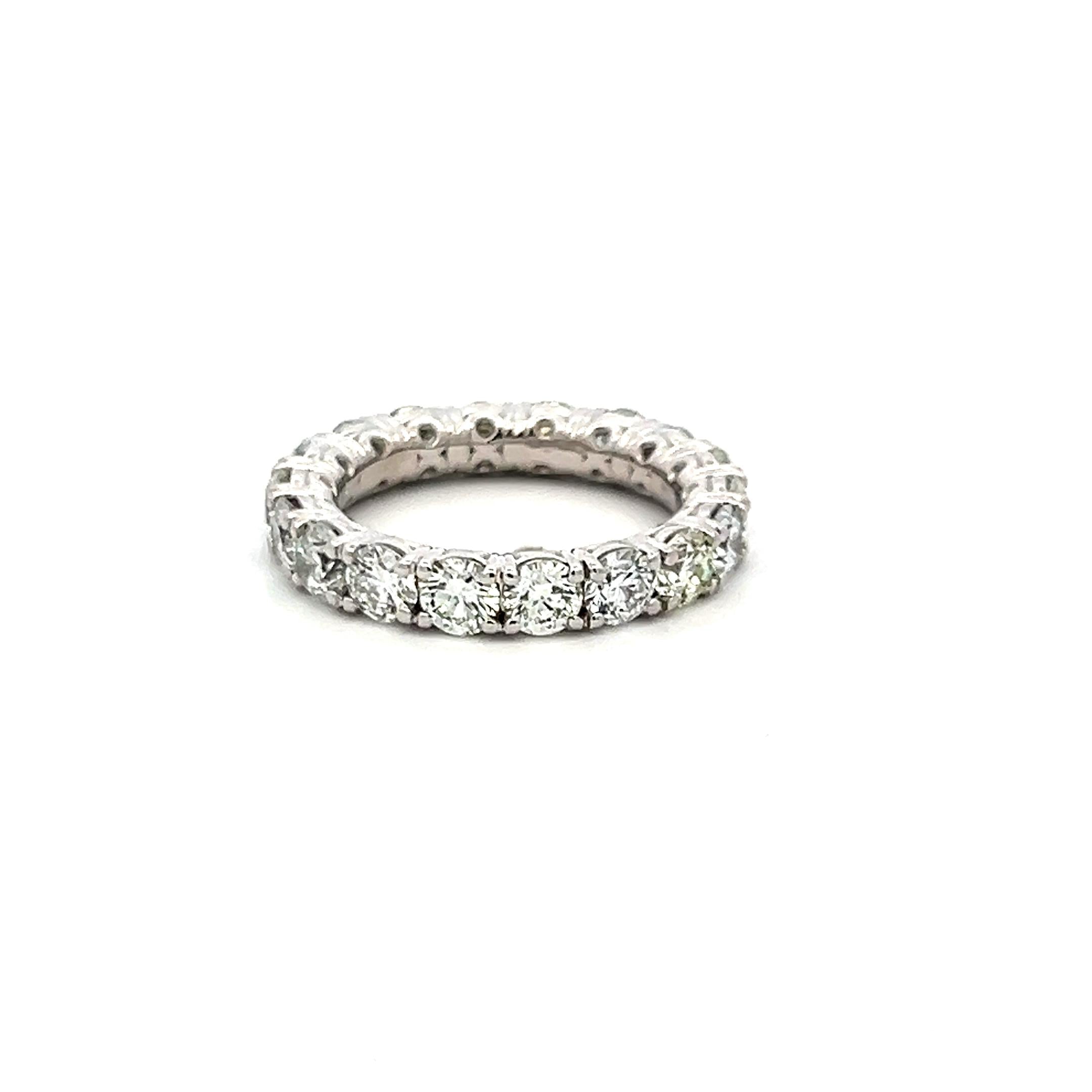 3.40 Carat Round Brilliant G VS Diamond Platinum Eternity Band Ring