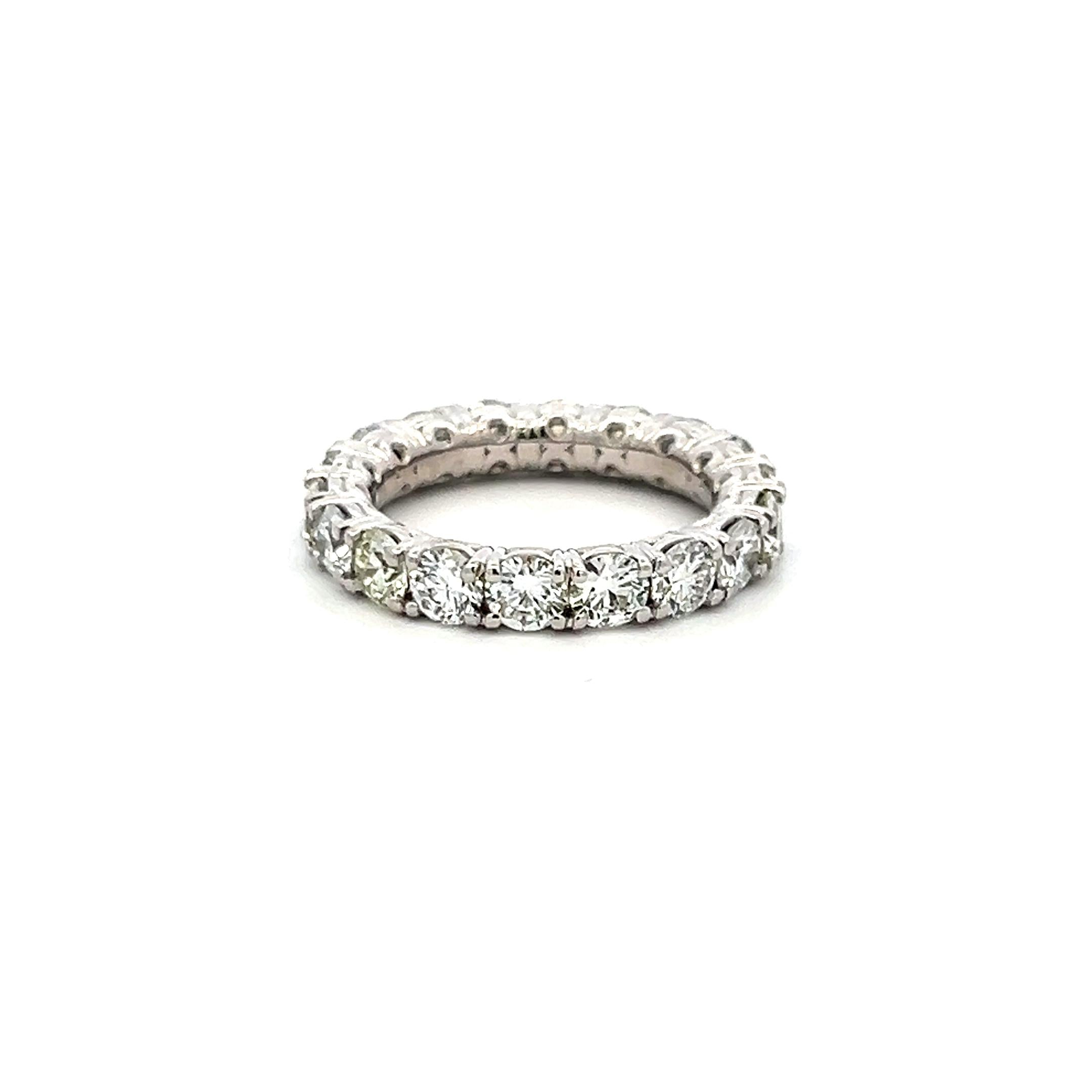 3.40 Carat Round Brilliant G VS Diamond Platinum Eternity Band Ring