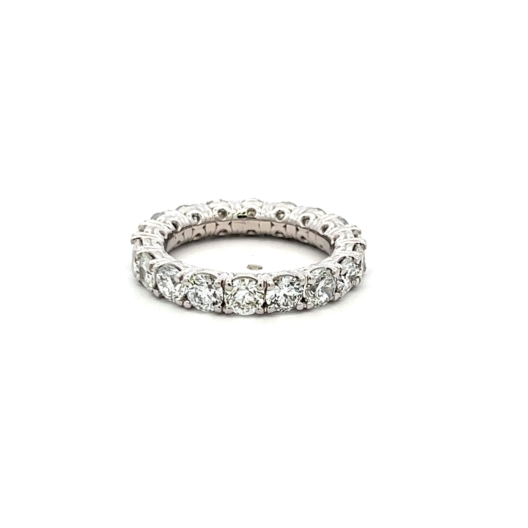 3.40 Carat Round Brilliant G VS Diamond Platinum Eternity Band Ring