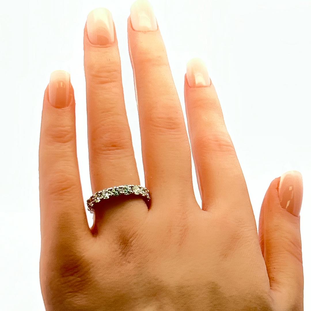3.40 Carat Round Brilliant G VS Diamond Platinum Eternity Band Ring