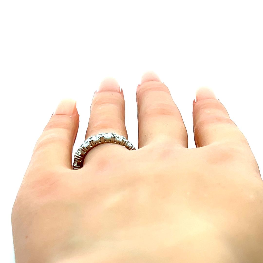 3.40 Carat Round Brilliant G VS Diamond Platinum Eternity Band Ring