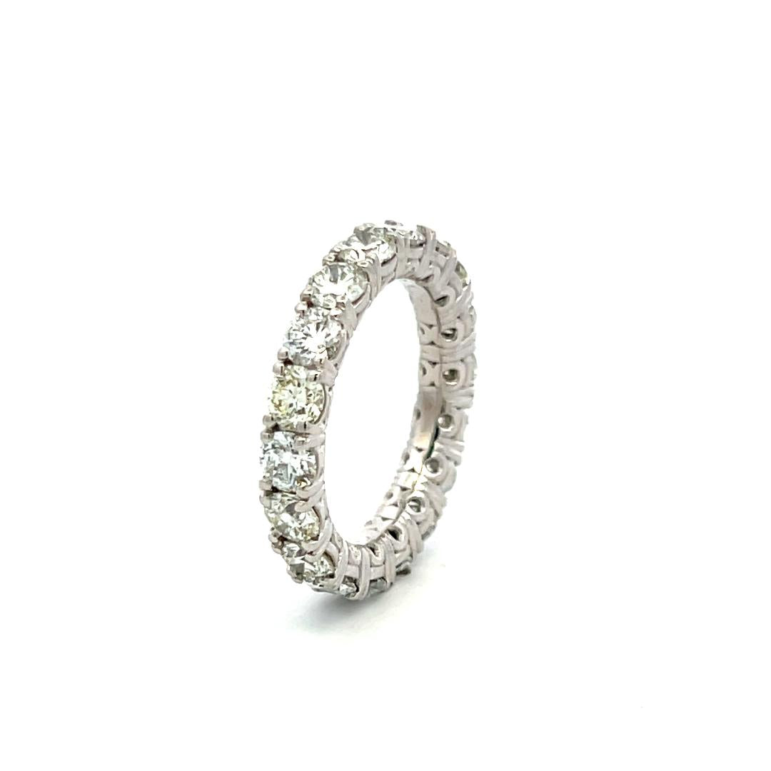 3.40 Carat Round Brilliant G VS Diamond Platinum Eternity Band Ring