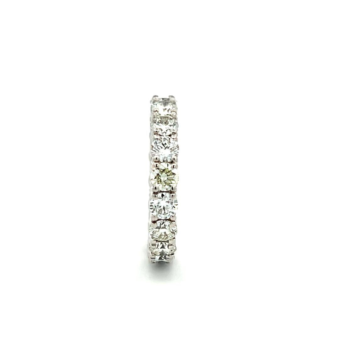 3.40 Carat Round Brilliant G VS Diamond Platinum Eternity Band Ring