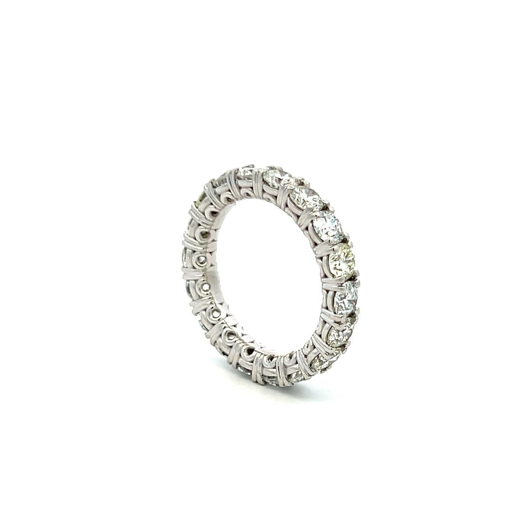 3.40 Carat Round Brilliant G VS Diamond Platinum Eternity Band Ring