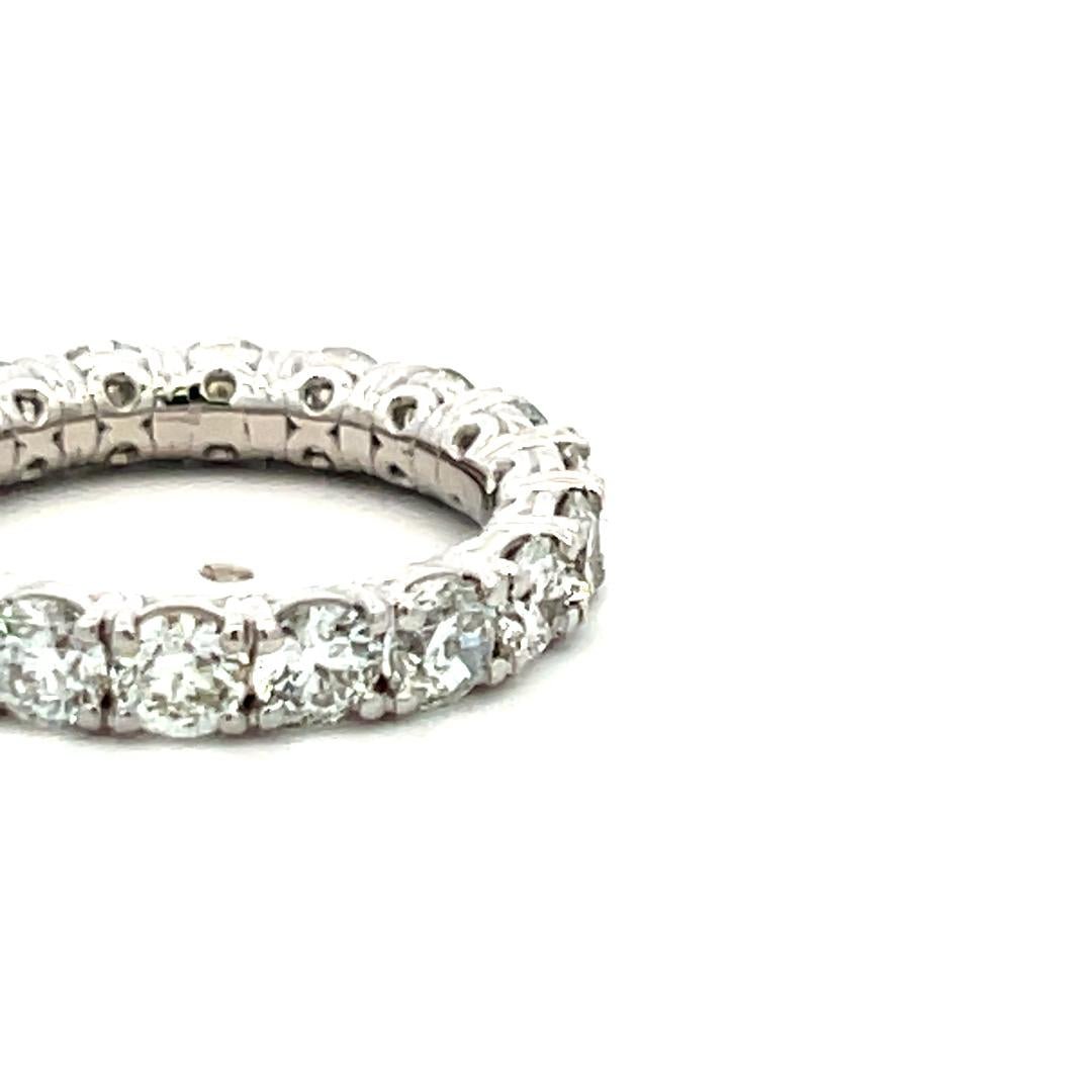 3.40 Carat Round Brilliant G VS Diamond Platinum Eternity Band Ring