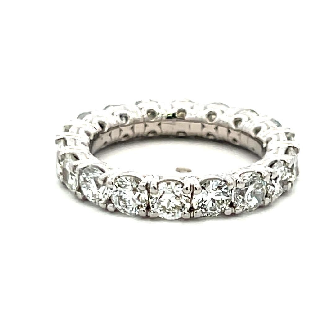3.40 Carat Round Brilliant G VS Diamond Platinum Eternity Band Ring