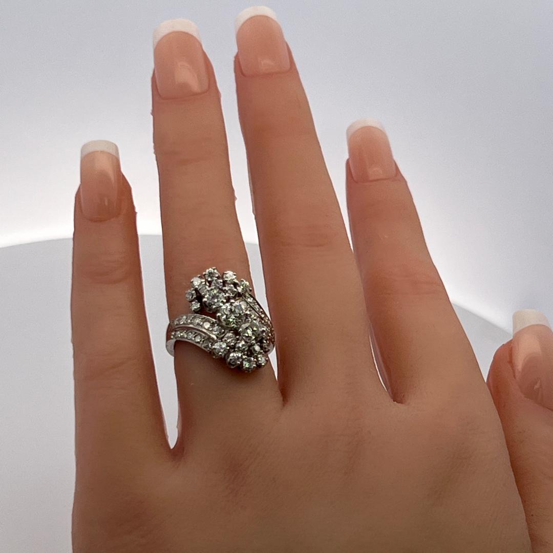 1.60 Carat Circular Brilliant Cut I SI Diamond Platinum Three-Stone Ring