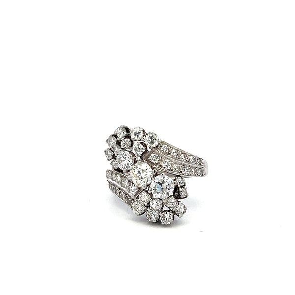 1.60 Carat Circular Brilliant Cut I SI Diamond Platinum Three-Stone Ring