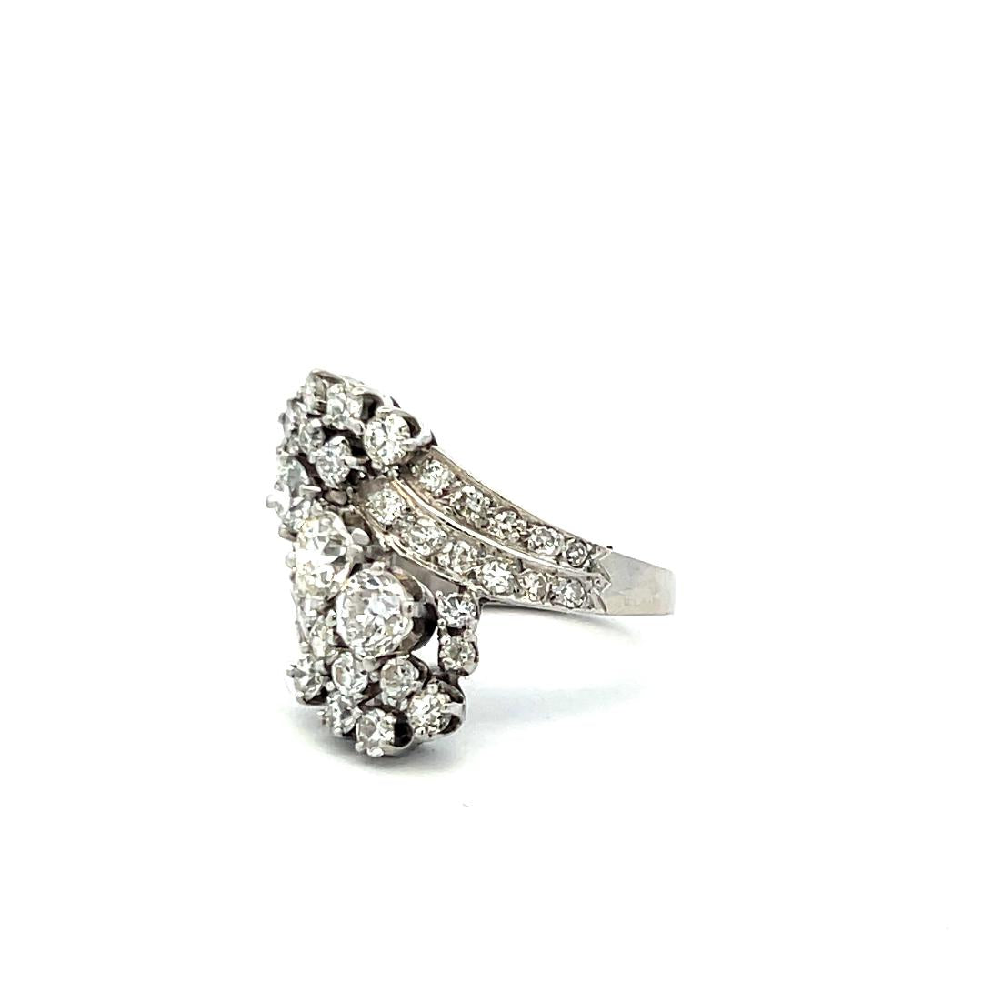 1.60 Carat Circular Brilliant Cut I SI Diamond Platinum Three-Stone Ring
