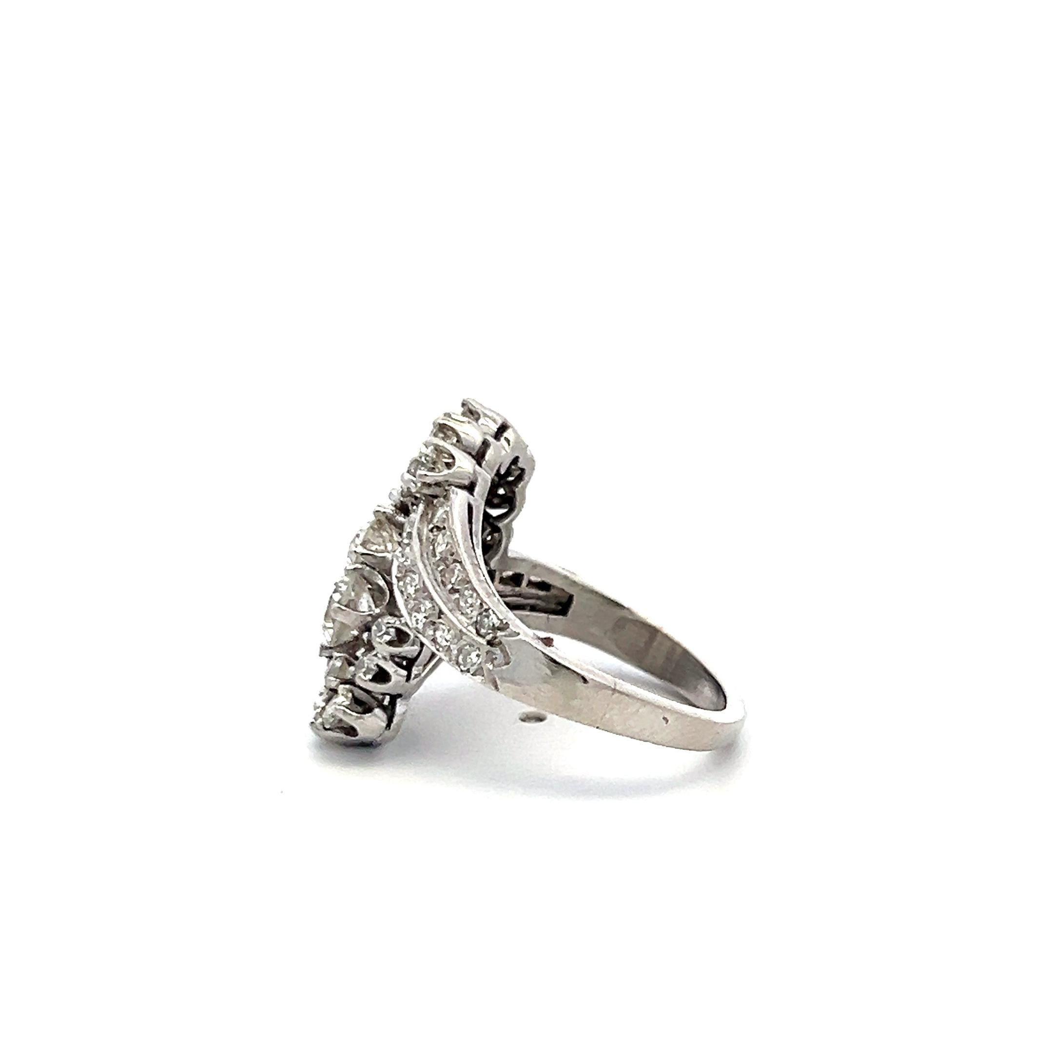 1.60 Carat Circular Brilliant Cut I SI Diamond Platinum Three-Stone Ring