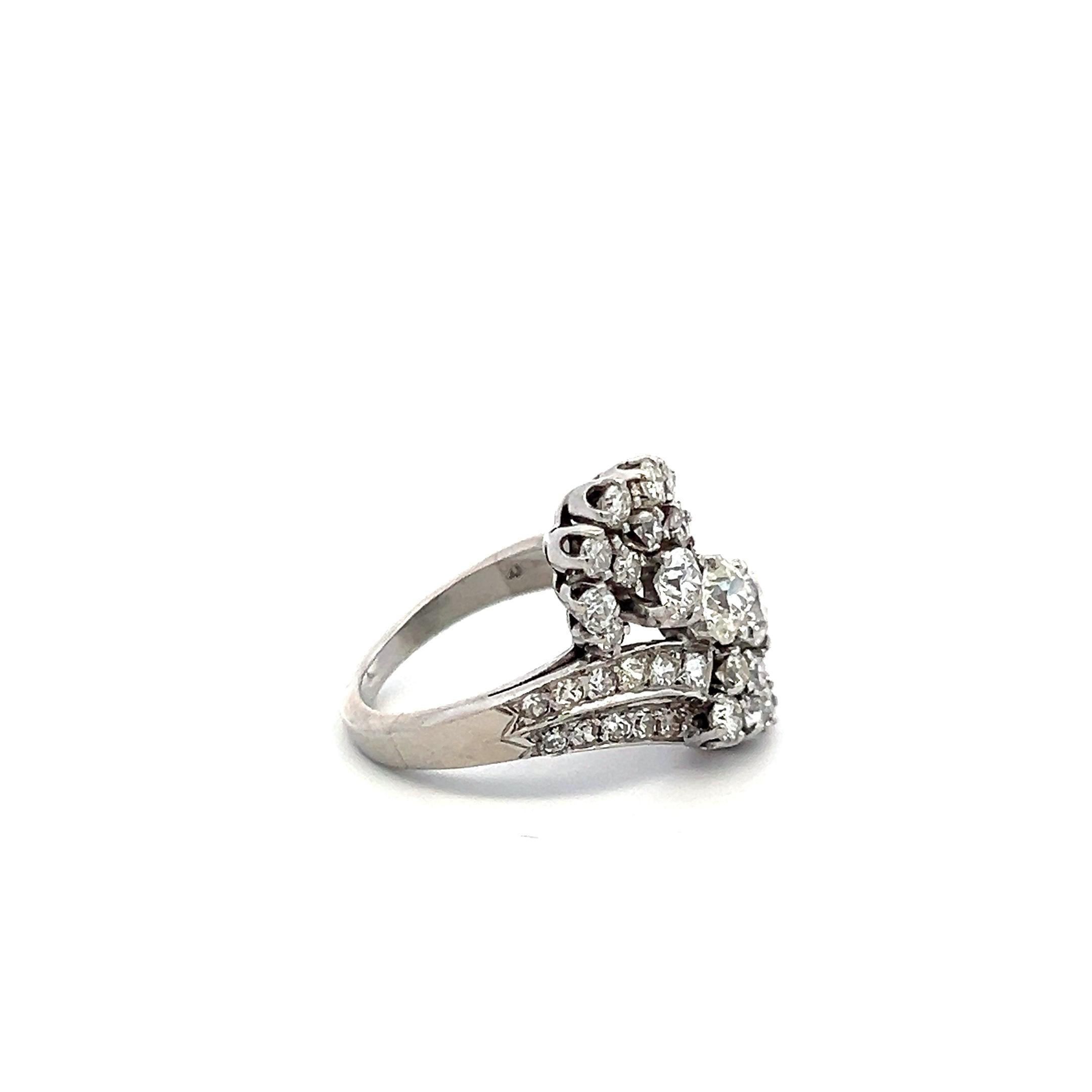1.60 Carat Circular Brilliant Cut I SI Diamond Platinum Three-Stone Ring