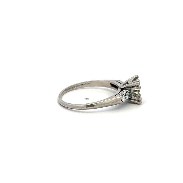 0.08 Carat Circular Brilliant Cut H SI Diamond Platinum Semi Mount Ring