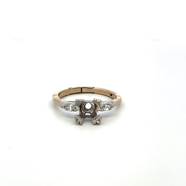 0.20 Carat Marquis Shape I SI Diamond 14 Karat White Gold Semi Mount Ring