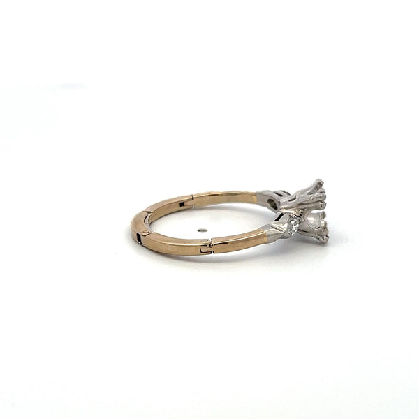 0.20 Carat Marquis Shape I SI Diamond 14 Karat White Gold Semi Mount Ring