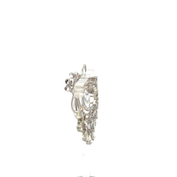 2.07 Mix Cut and Round Brilliant G VS Diamond 18K White Gold Jacket Earrings