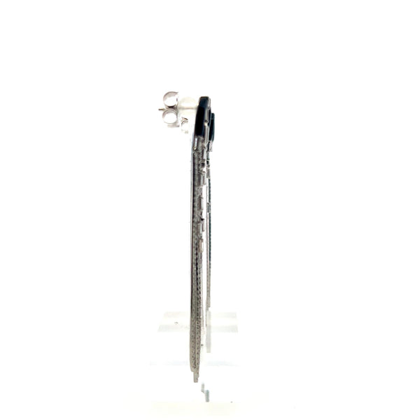 4.50 Carat Round and Baguette Diamond 18 Karat White Gold Dangling Earrings