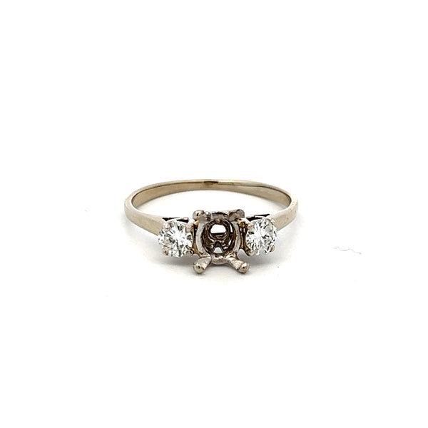 0.30 Carat Round Brilliant G VS Diamond 18 Karat White Gold Semi Mount Ring