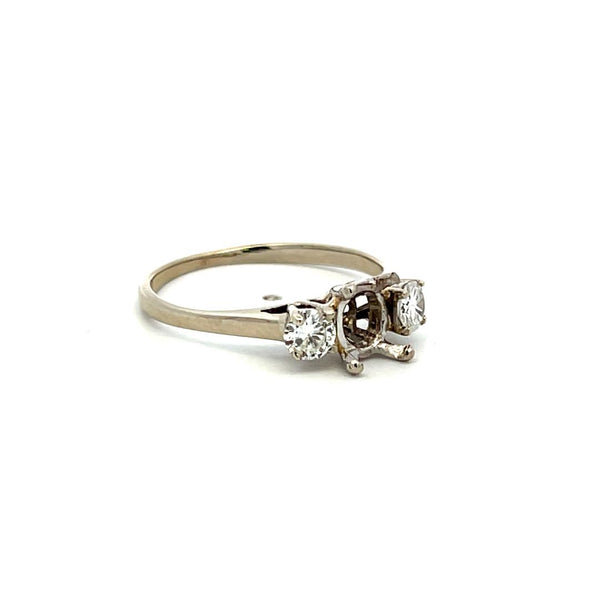 0.30 Carat Round Brilliant G VS Diamond 18 Karat White Gold Semi Mount Ring