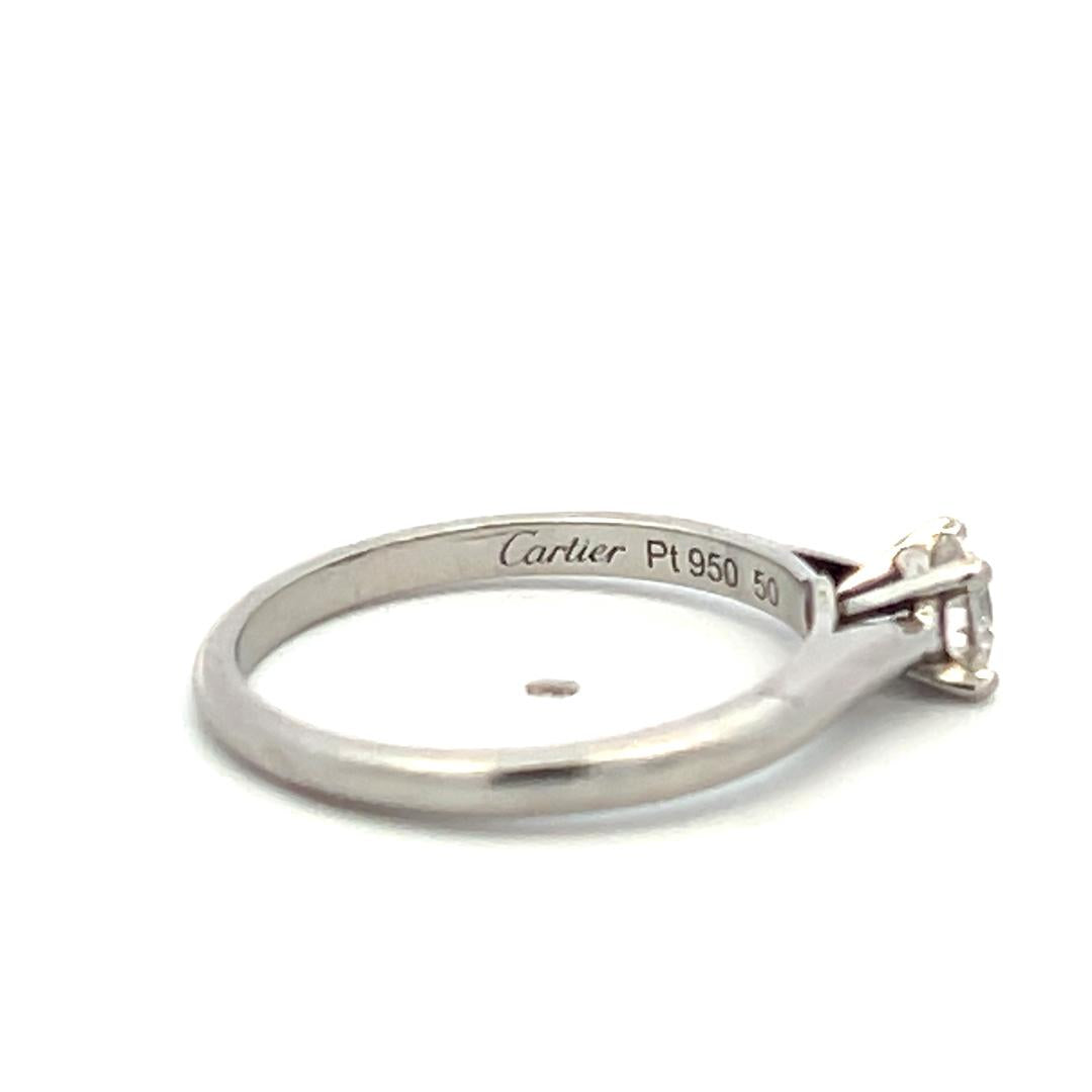Cartier 0.30 Carat Round Brilliant D VVS1 Diamond Platinum Engagement Ring