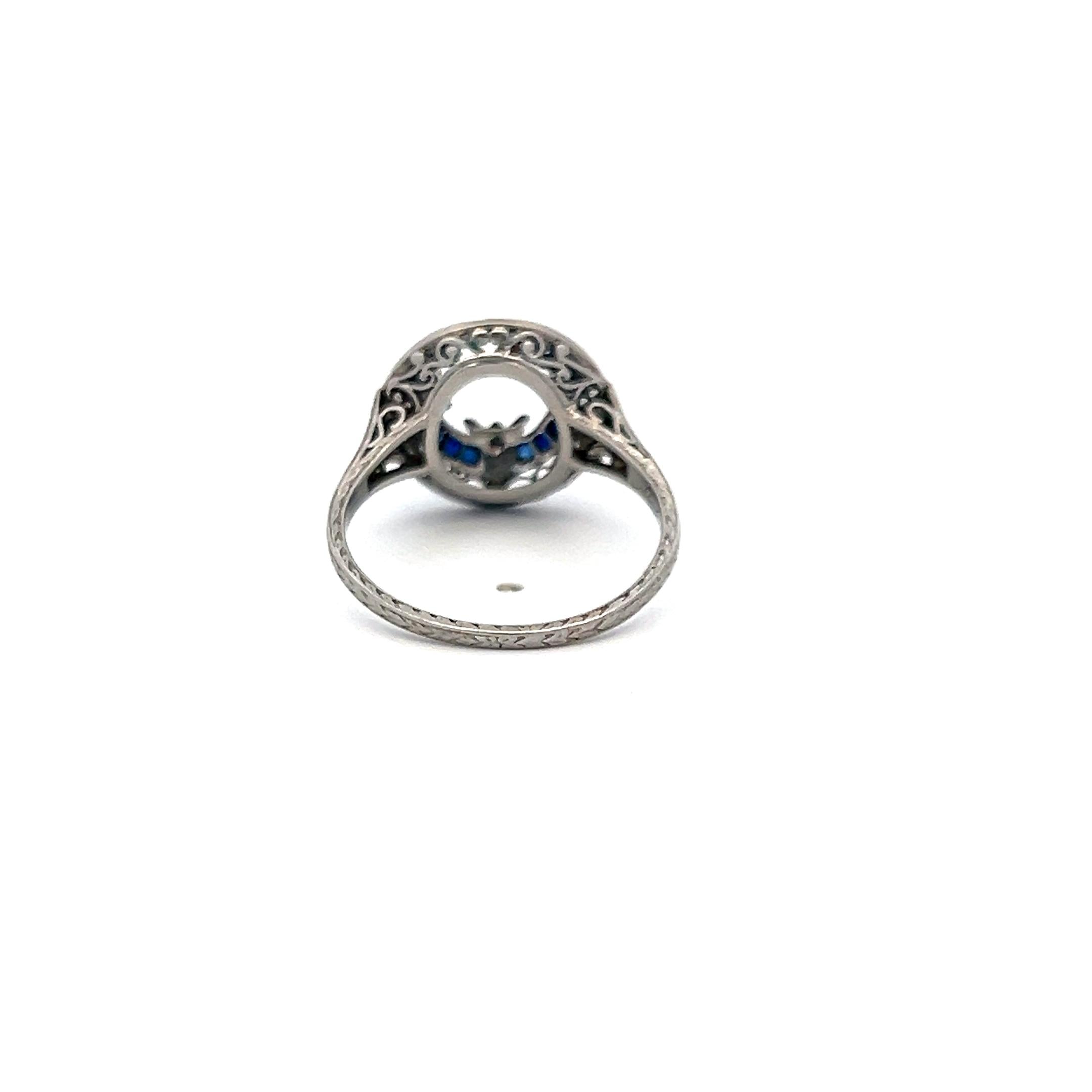 0.32 Carat Sapphire 0.06 Carat H SI Diamond Platinum Semi Mount Ring