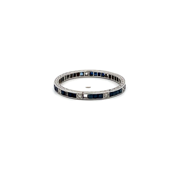 0.86 Carat Round Brilliant Sapphire Platinum Eternity Band Ring