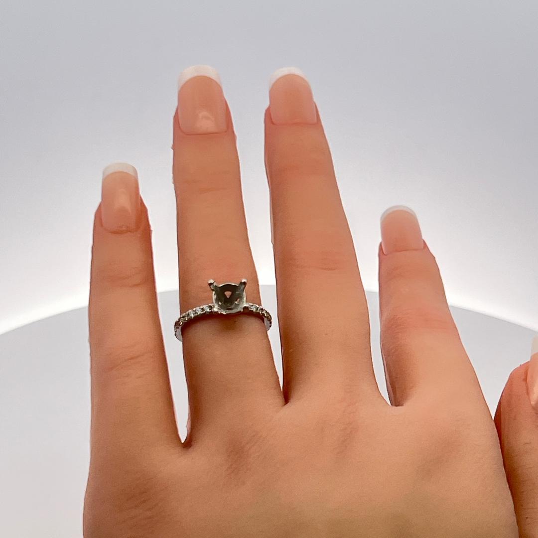 0.32 Carat Round Brilliant I SI Diamond 14 Karat White Gold Semi Mount Ring