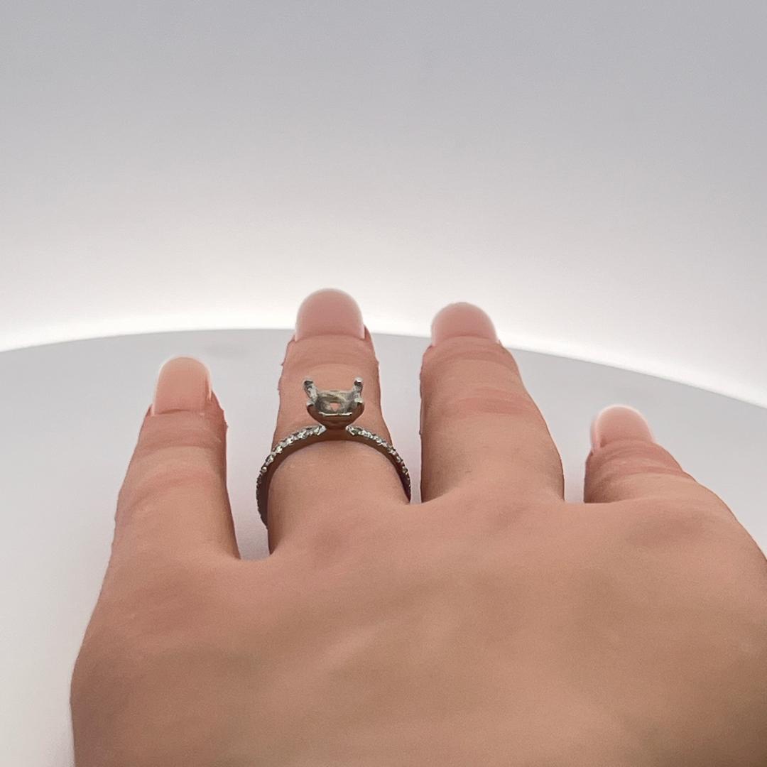0.32 Carat Round Brilliant I SI Diamond 14 Karat White Gold Semi Mount Ring