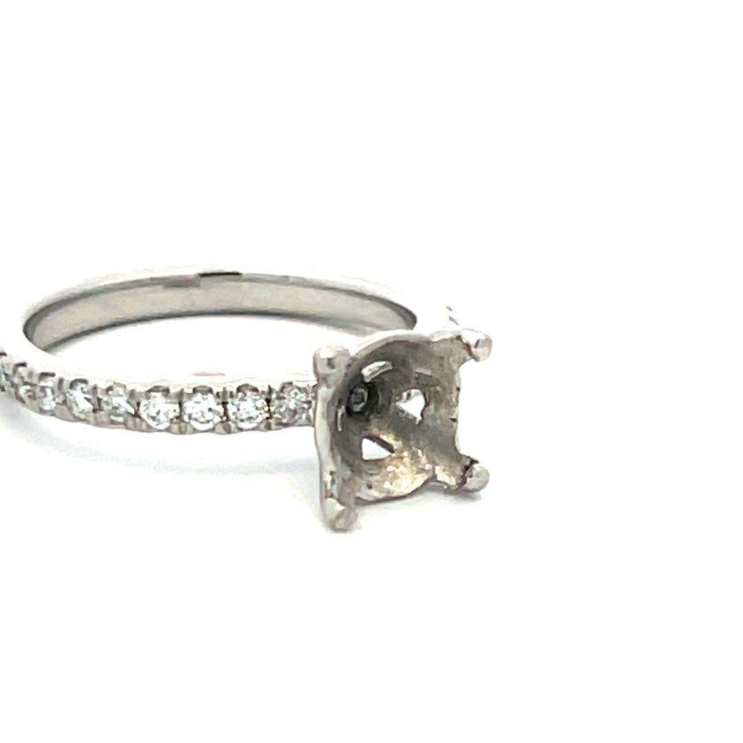 0.32 Carat Round Brilliant I SI Diamond 14 Karat White Gold Semi Mount Ring