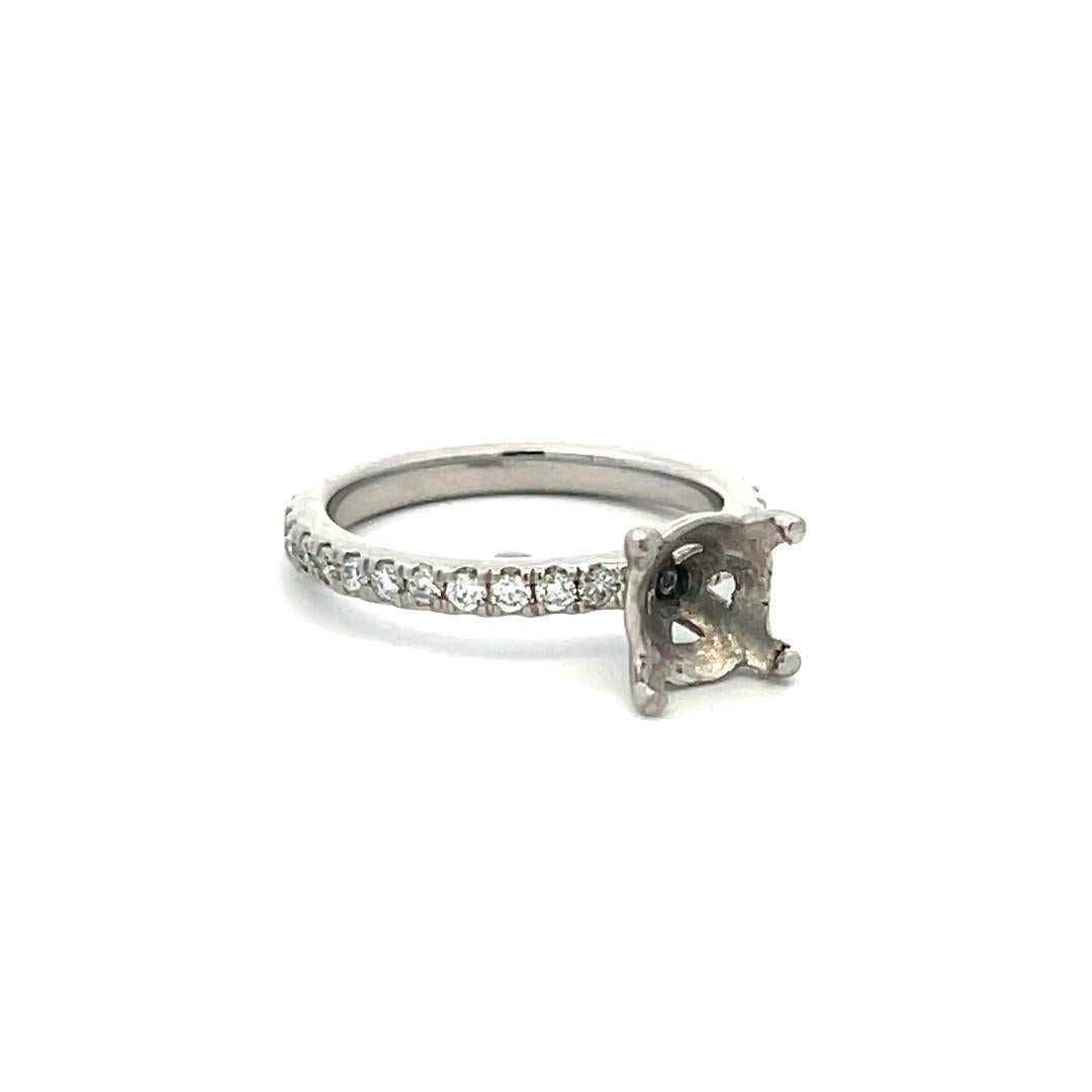 0.32 Carat Round Brilliant I SI Diamond 14 Karat White Gold Semi Mount Ring
