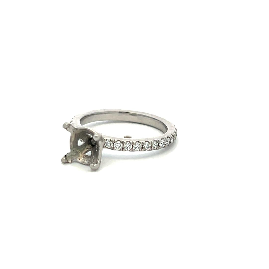 0.32 Carat Round Brilliant I SI Diamond 14 Karat White Gold Semi Mount Ring