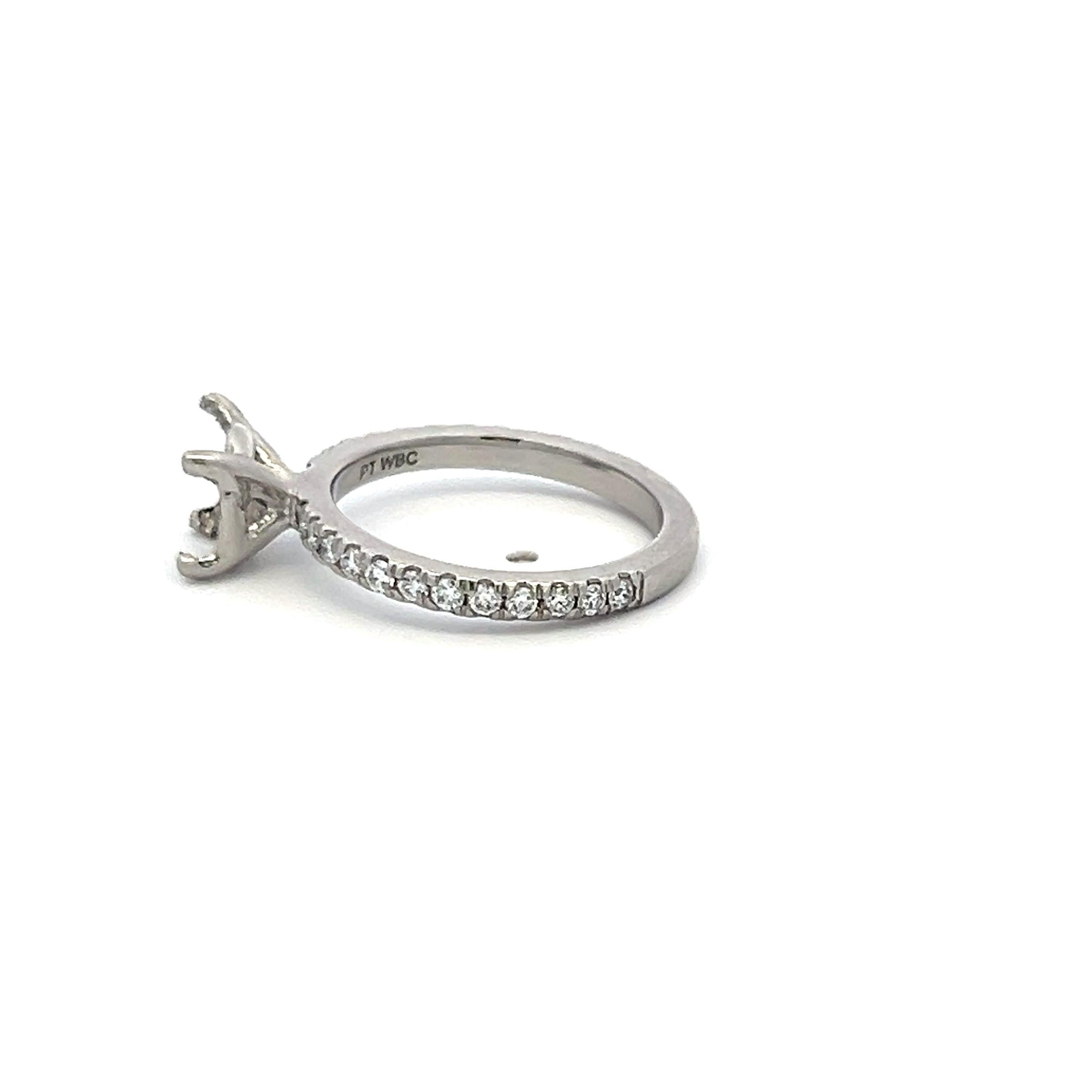 0.32 Carat Round Brilliant I SI Diamond 14 Karat White Gold Semi Mount Ring