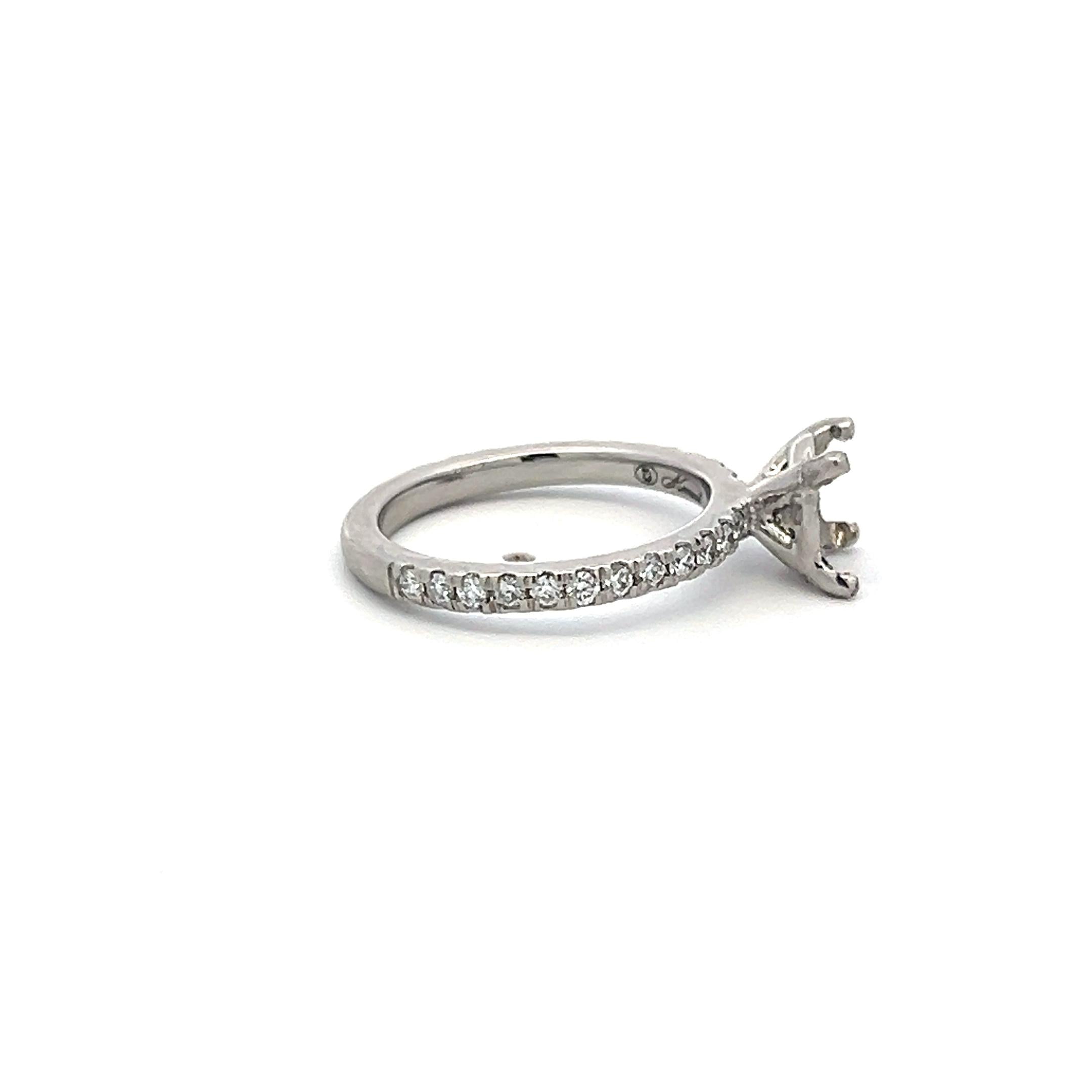 0.32 Carat Round Brilliant I SI Diamond 14 Karat White Gold Semi Mount Ring