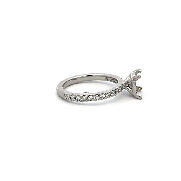 0.32 Carat Round Brilliant I SI Diamond 14 Karat White Gold Semi Mount Ring