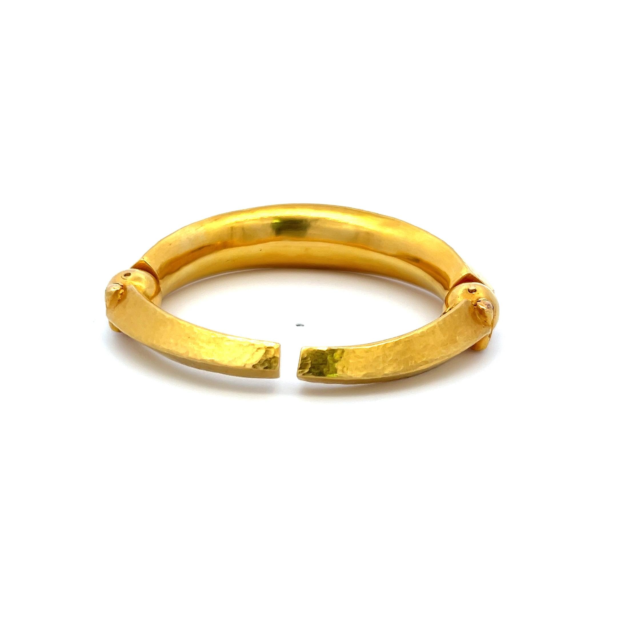 Lalaounis Vintage 18 Karat Yellow Gold Bangle Bracelet 40 Grams
