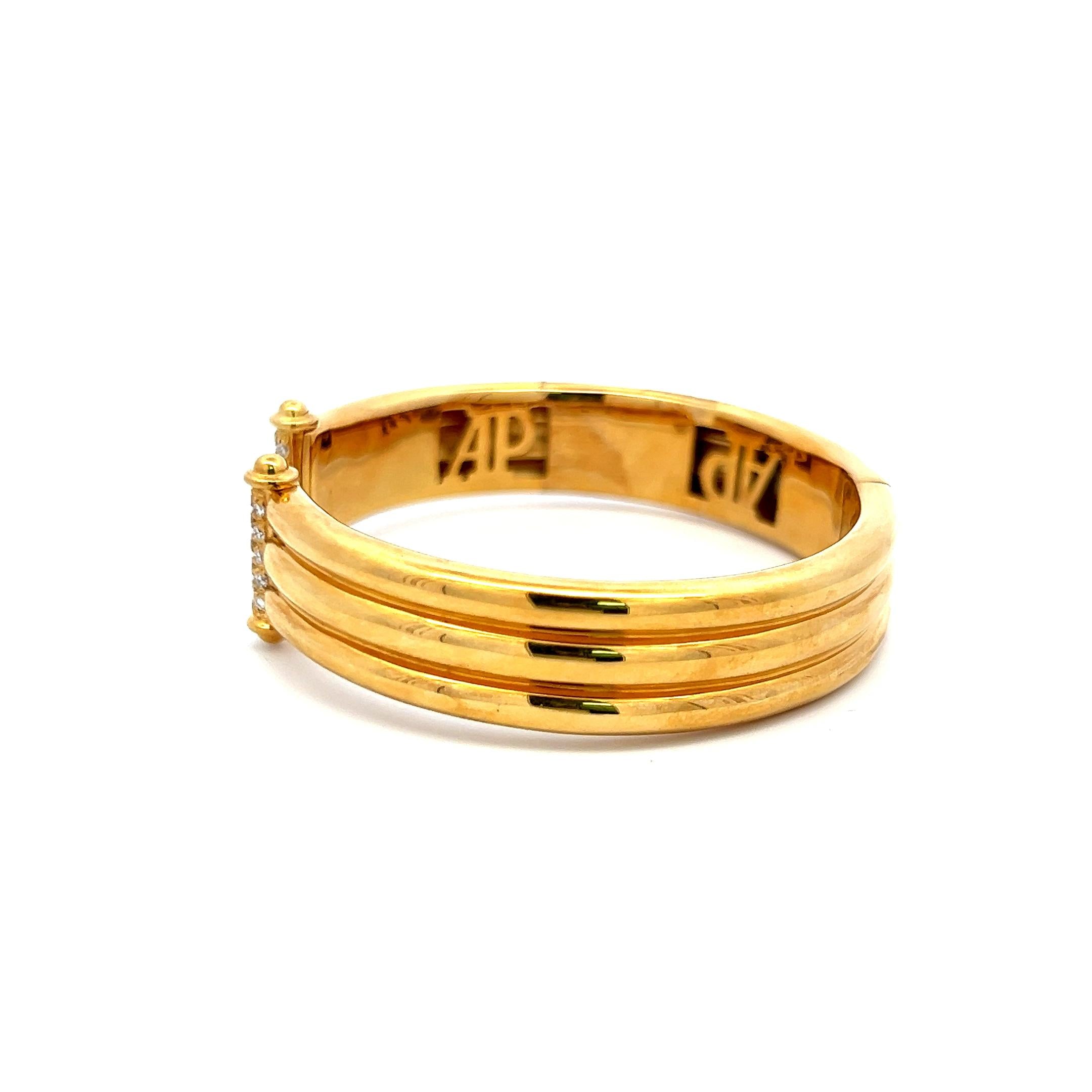 Audemars Piguet 0.52 Carat Round Diamond 18 Karat Yellow Gold Cuff Bracelet