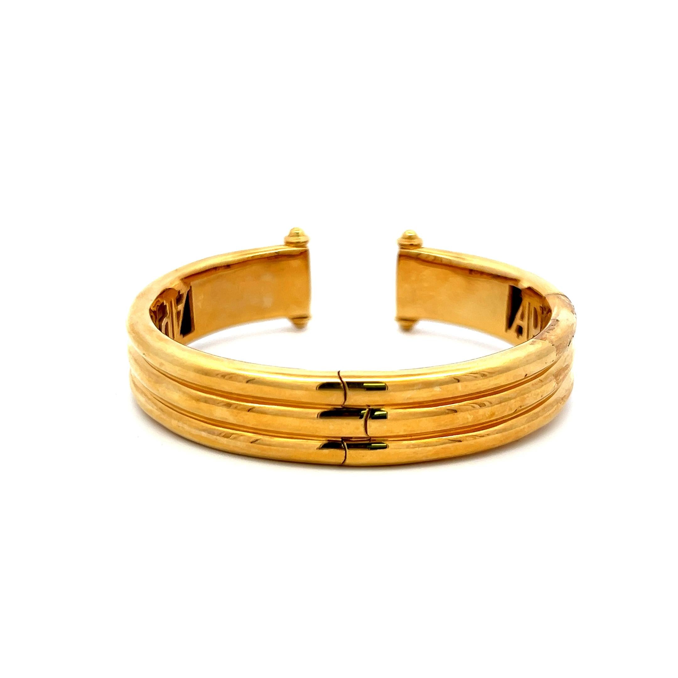Audemars Piguet 0.52 Carat Round Diamond 18 Karat Yellow Gold Cuff Bracelet
