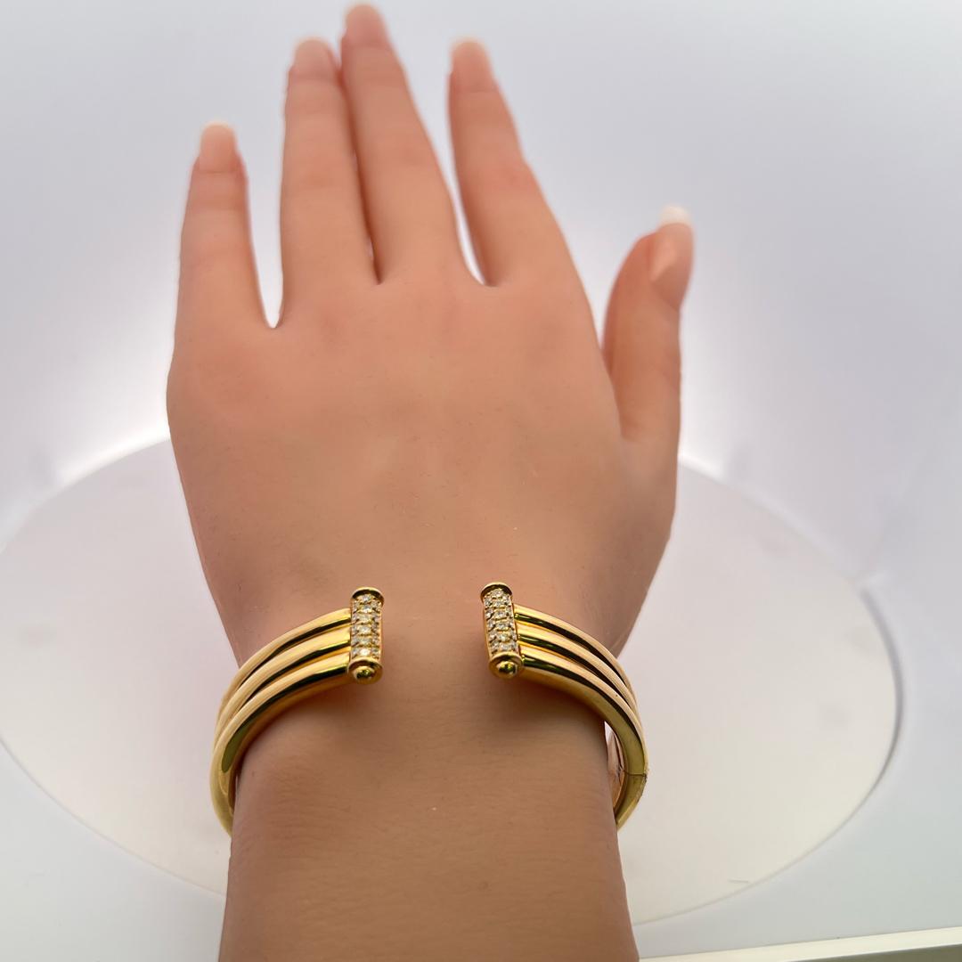 Audemars Piguet 0.52 Carat Round Diamond 18 Karat Yellow Gold Cuff Bracelet