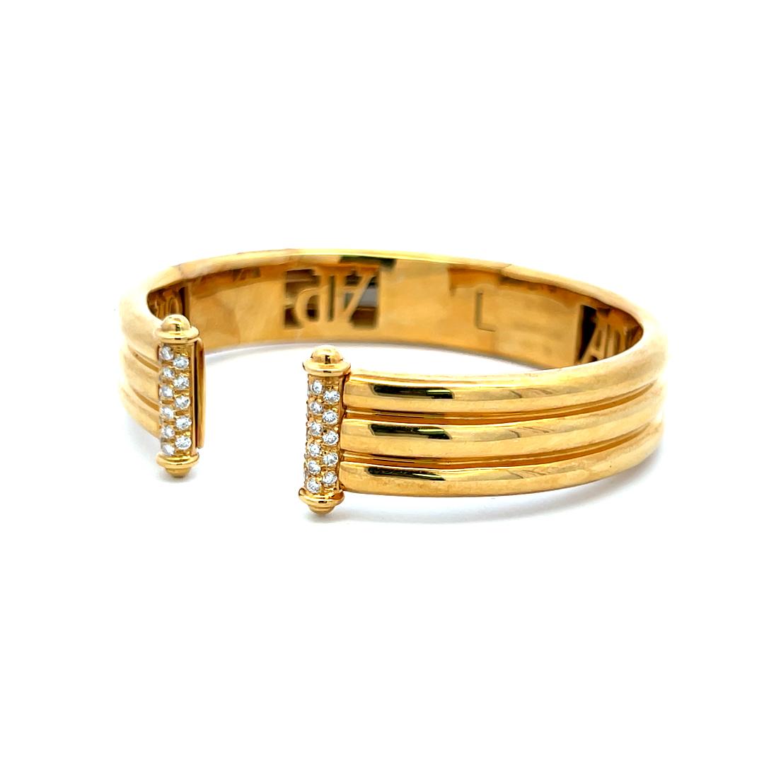Audemars Piguet 0.52 Carat Round Diamond 18 Karat Yellow Gold Cuff Bracelet