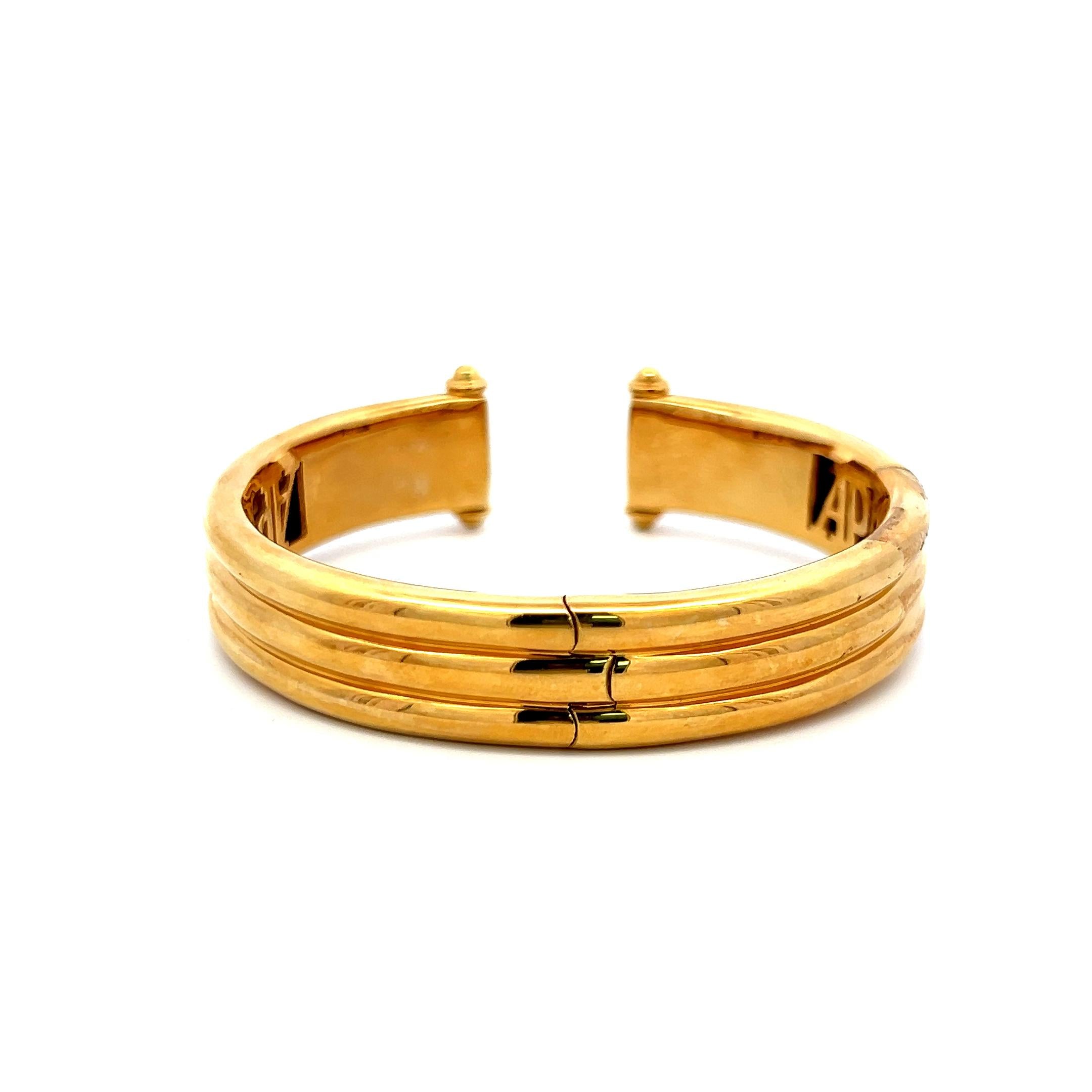 Audemars Piguet 0.52 Carat Round Diamond 18 Karat Yellow Gold Cuff Bracelet