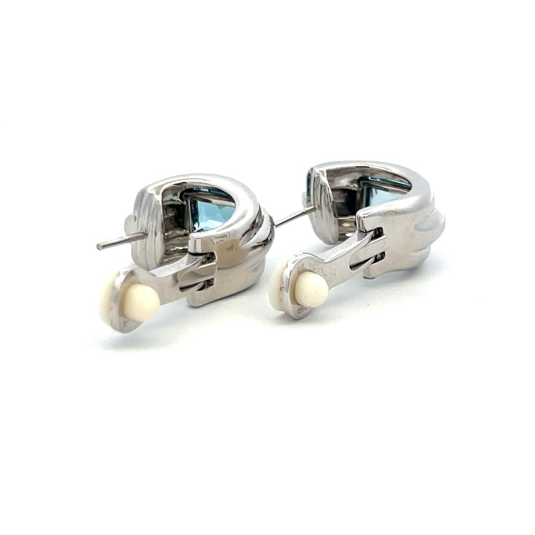 Audemars Piguet 4.00 Carat Emerald Cut 18 Karat White Gold Clip On Earrings