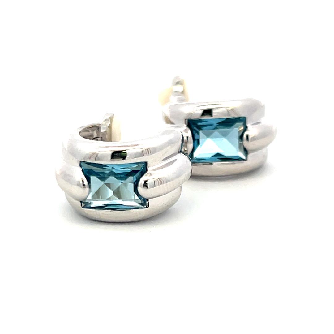 Audemars Piguet 4.00 Carat Emerald Cut 18 Karat White Gold Clip On Earrings