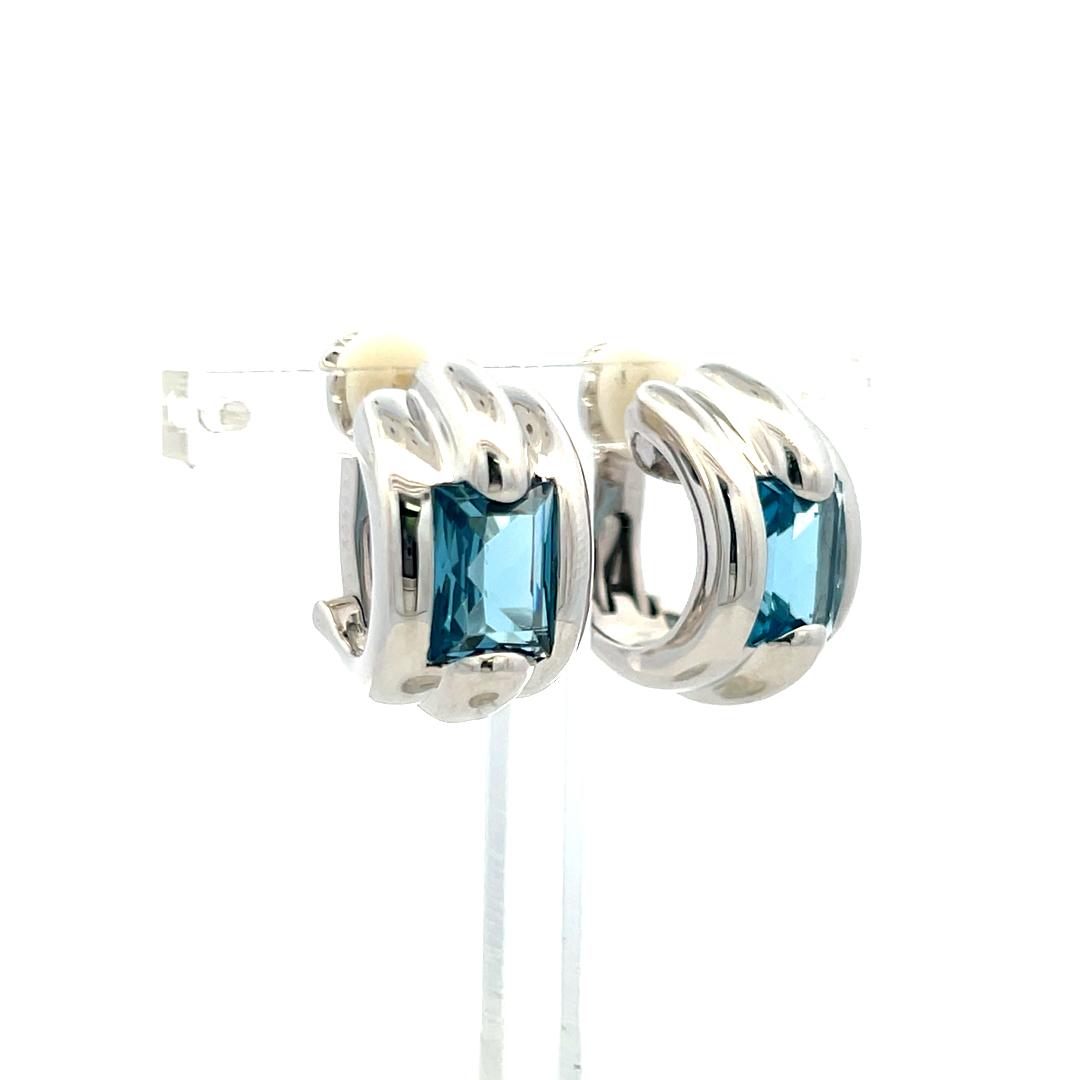 Audemars Piguet 4.00 Carat Emerald Cut 18 Karat White Gold Clip On Earrings