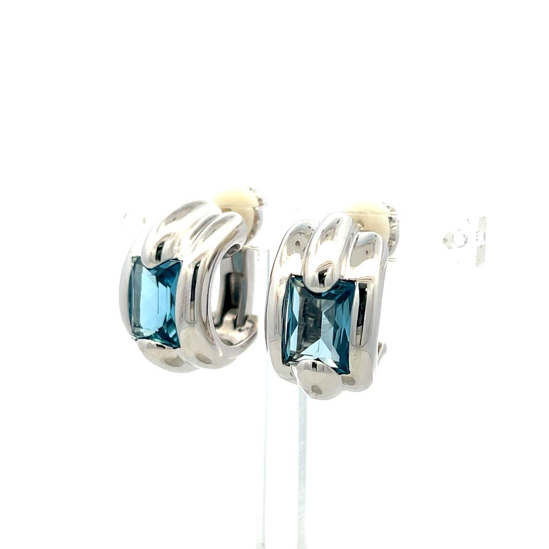 Audemars Piguet 4.00 Carat Emerald Cut 18 Karat White Gold Clip On Earrings