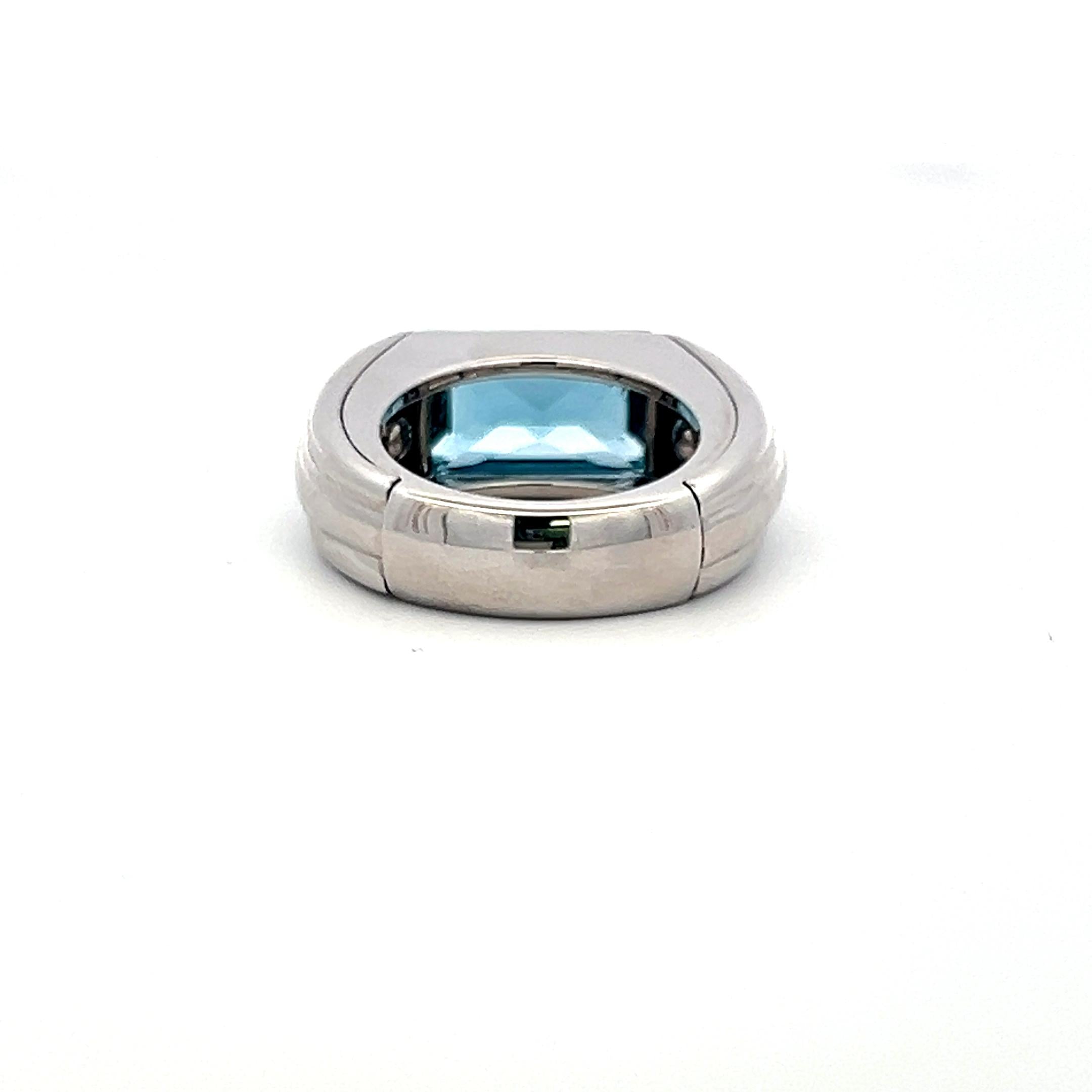 Audemars Piguet 5.00 Carat Emerald Cut 18 Karat White Gold Cocktail Ring