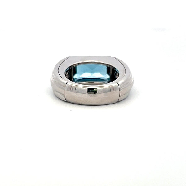 Audemars Piguet 5.00 Carat Emerald Cut 18 Karat White Gold Cocktail Ring